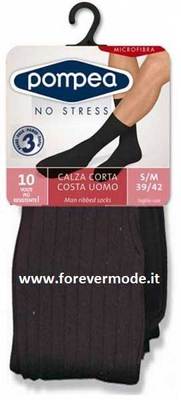 9 Pairs of Men's Short Microfiber Ribbed Socks by Pompea art. Ribbed C