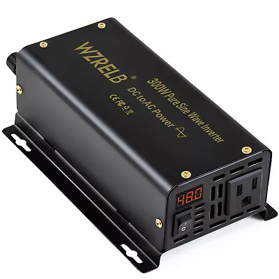 WZRELB 300W Pure Sine Wave Inverter 48V to 110V 120V Power Converter Truck Camp Solar