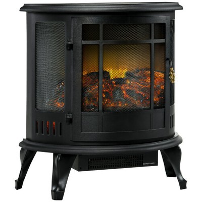 HOMCOM 22'' Electric Fireplace Stove, Freestanding Electric Fire Place