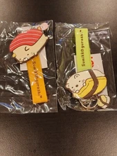 San-X Sumikko Gurashi Shirokuma Neko Sushi Round 1 Keychain Strap SET OF 2