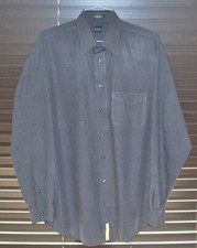 MEN'S ARROW BLACK PLAID LONG SLEEVE CLASSIC FIT BUTTON SHIRT LT TALL 16.5" 34/35