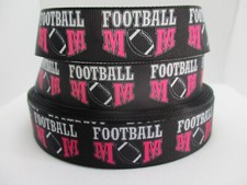 SALE Football Mom on 1" Grosgrain Ribbon YOUR CHOICE: 5 or 10 Yard Football 