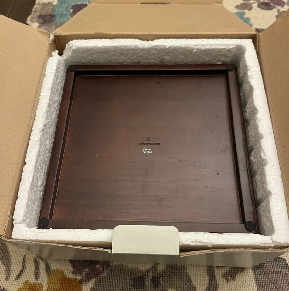 Red Envelope Square Cubist Appetizer & Hors d'Oeuvres Serving Tray 9 1/2” w Box - Image 3 of 4