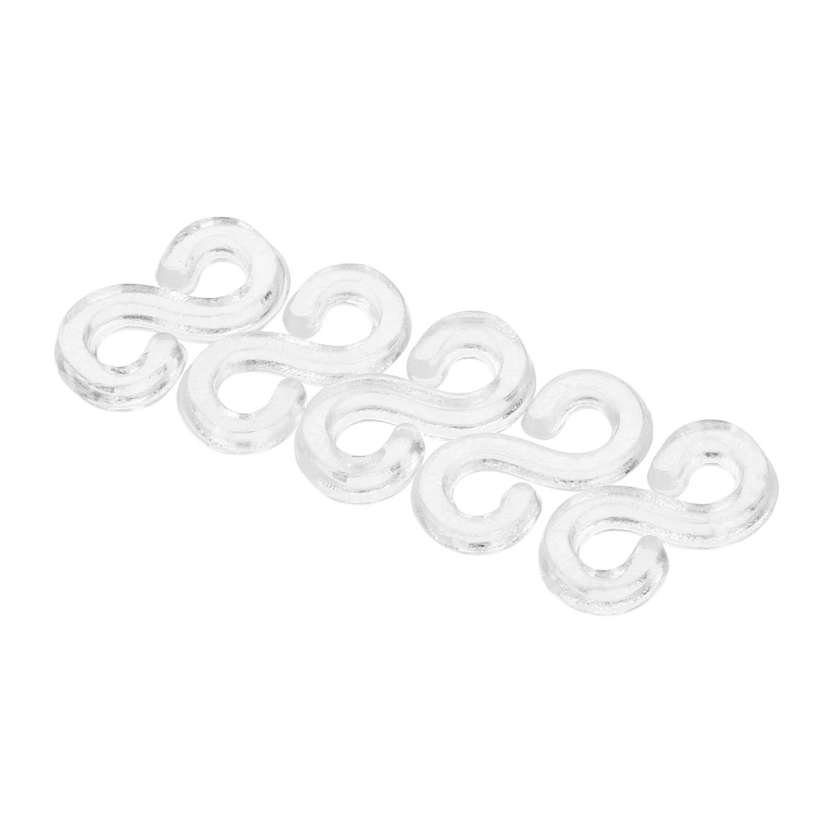 S Clips Connectors Rubber Band Plastic for DIY Bracelet Making Clear 400Pcs