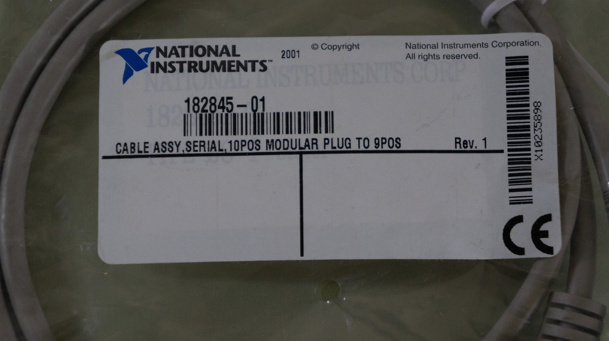 National Instruments 182845-01 Cable Assy, Serial, 10 Modular Plug