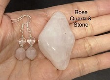 Rose Quartz  Quartz Genuine Stone Handmade Earrings  Stone Set