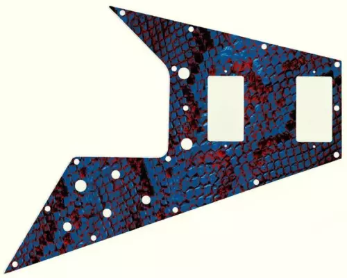 Gibson Flying V Pickguard for '67 Re-Issue Guitar Custom Graphical Snake Skin BL