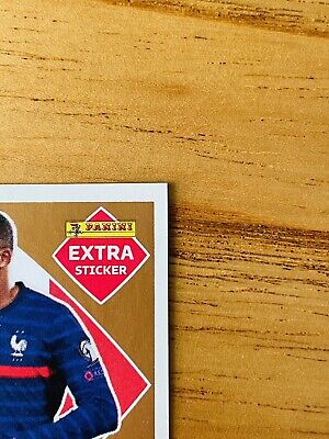 Figurinha Extra do Kylian Mbappé Ouro Legend da Copa do Mundo do Qatar 2022  - Item de Coleção Original Panini.