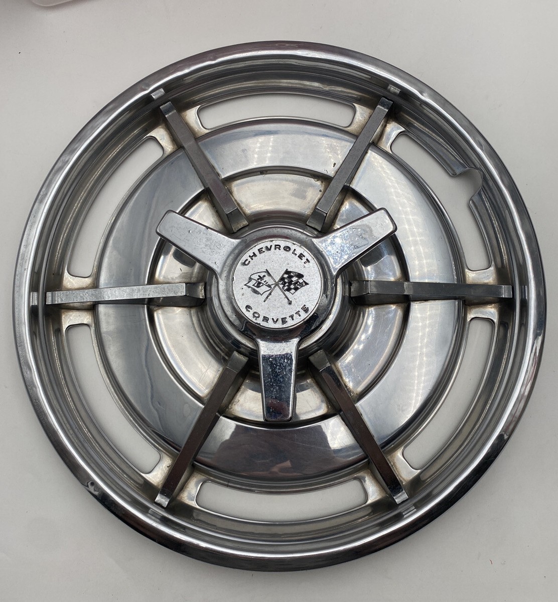 1963 Chevy Corvette Hubcaps Set of 4 Stainless Steel Body