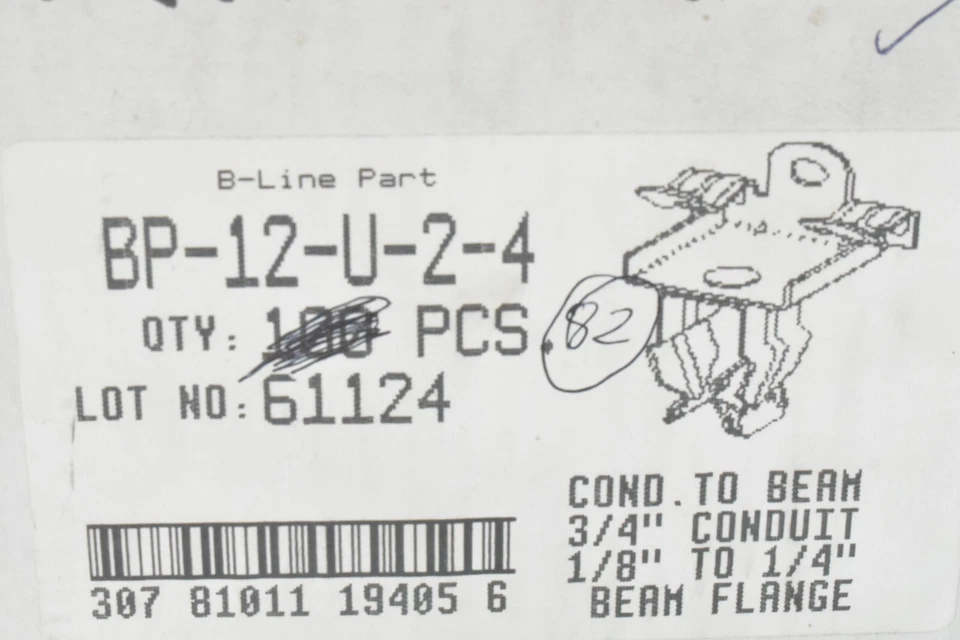 B-Line BP-12-U-2-4 Qty 82 - Image 2 of 4