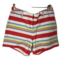 Boden Shorts Womens Size 12 Long Multi Color Striped Pockets New With Tags -NWT