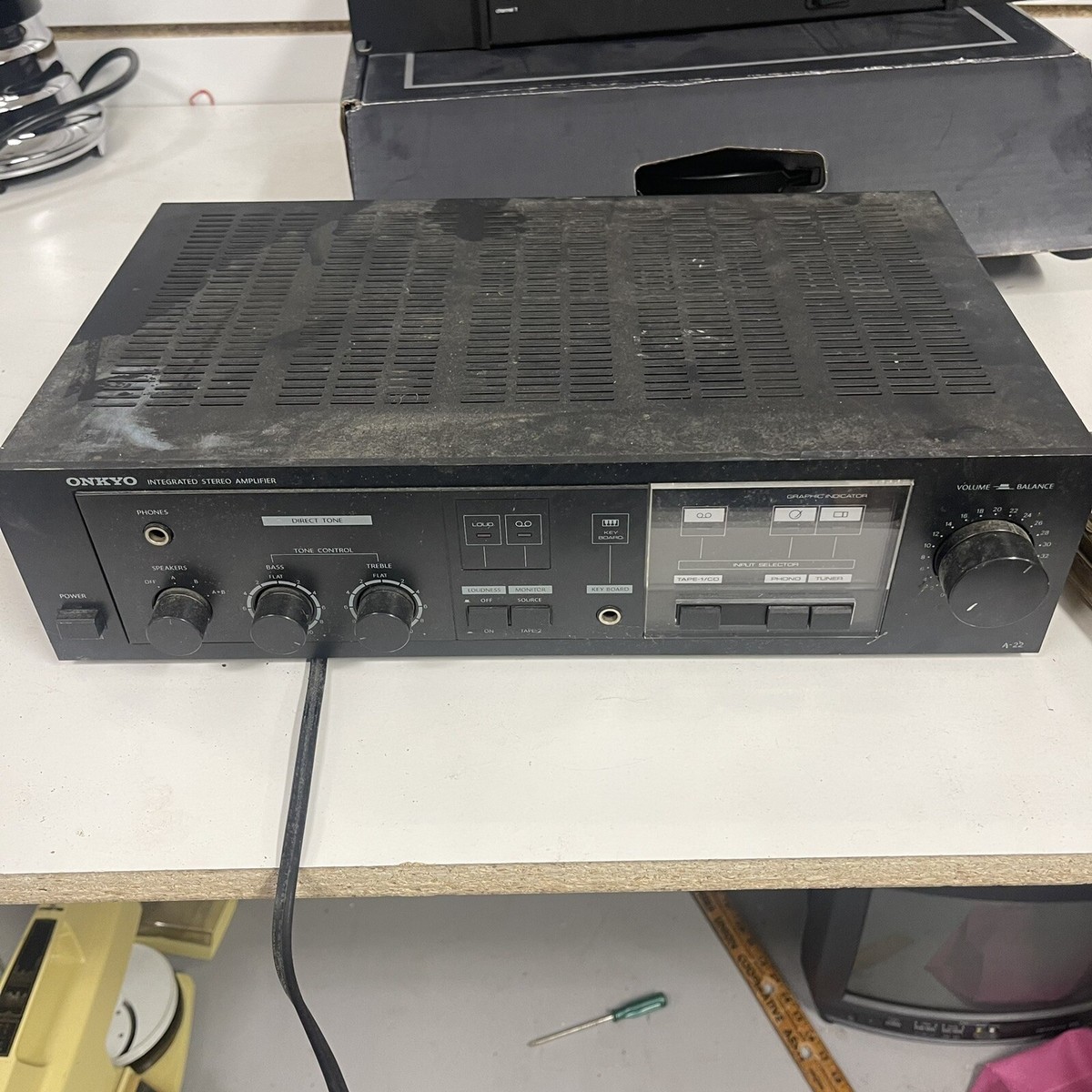 Onkyo Model A-22 Integrated Stereo Amplifier - phono Working Black