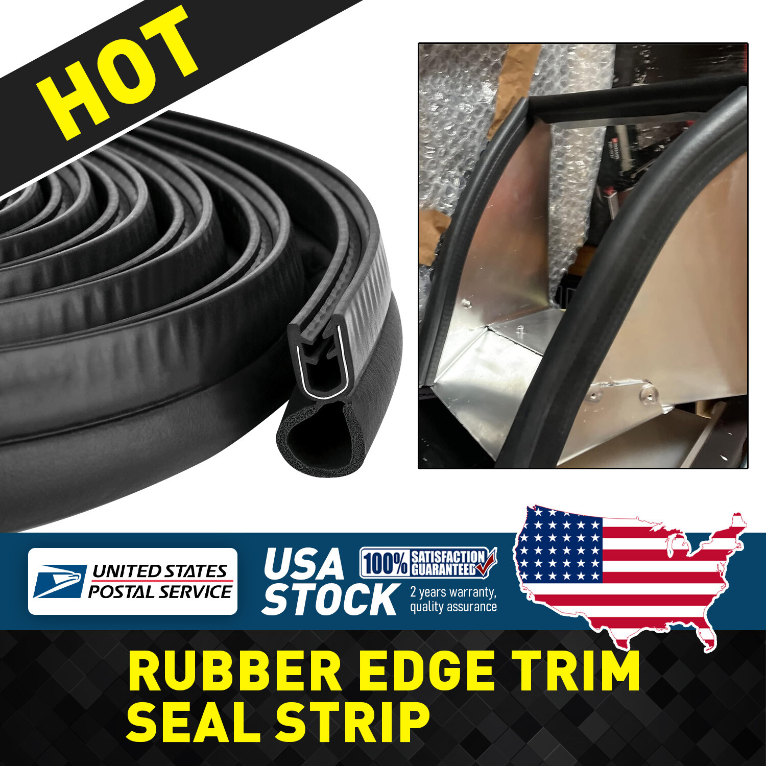 Heavy-Duty 4M/13ft Rubber Anti-Crash Bar: Waterproof & Soundproof