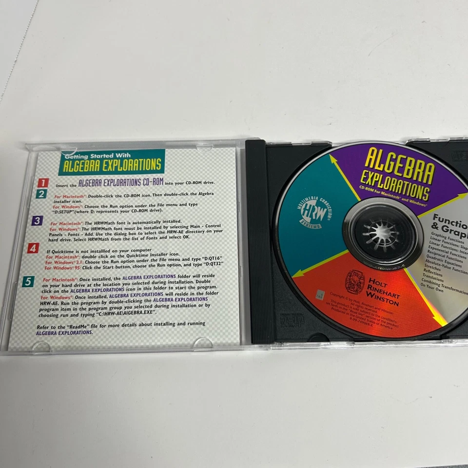 Algebra Explorations Fuctions & Graphs HRW Systems Windows Mac - Image 3 of 3