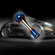Universal Jdm Titanium Burnt Blue Manual Gear Shift Knob Lever Shifter V1l