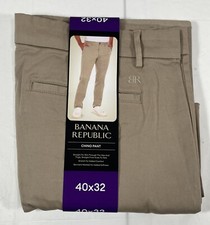 Banana Republic 5 Pocket Chino Pant, Slim Straight Fit, Men's 40x32, Tan, NEW