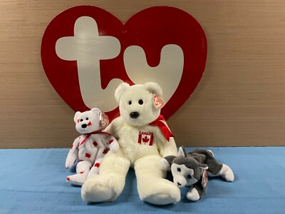 TY  Maple buddy with Chinook & Nanook beanies   Lot of 3 MWMT