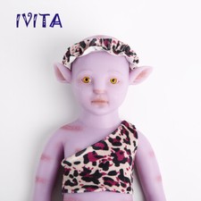 17inch Pink Avatar Girl Lifelike Amber Eyes Avatar Doll Full Silicone Floppy