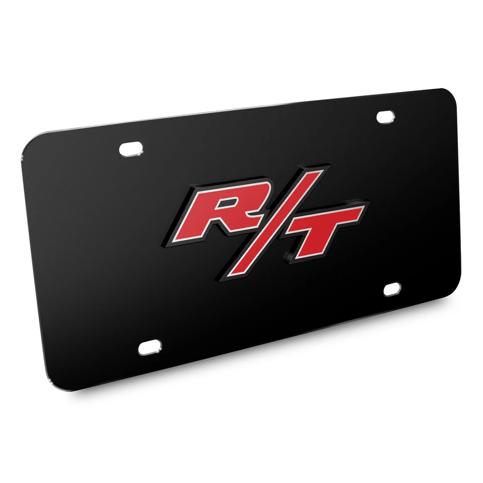Dodge R/T 3D Logo Logo on Chrome Stainless Steel License Plate - Imagem 2 de 4