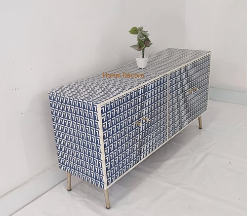 new handmade bone inlay media console, bone inlay furniture , bone inlay buffet - Picture 3 of 9