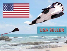 KIDS KILLER WHALE FISH DOLPHIN NYLON 3-D KITE FESTIVAL BLACK SINGLE LINE DELTA