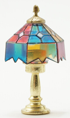 Dollhouse Miniatures 1:12 Scale Tiffany Table Lamp, Non-working #IM66120