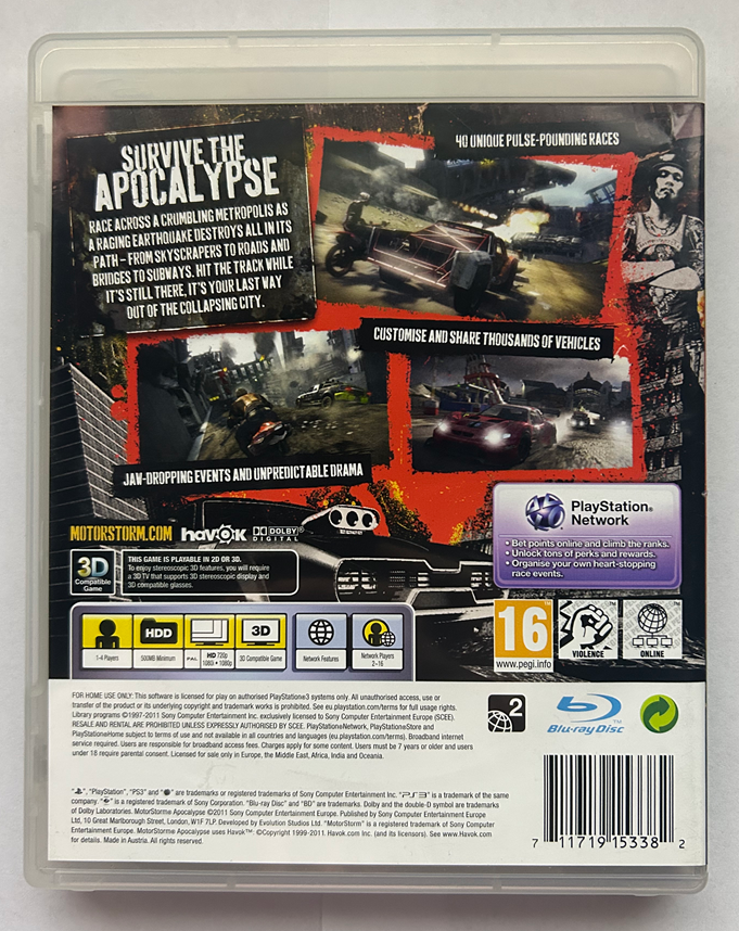 Motorstorm Apocalypse PS3 UK PAL Good Condition (CIB) eBay