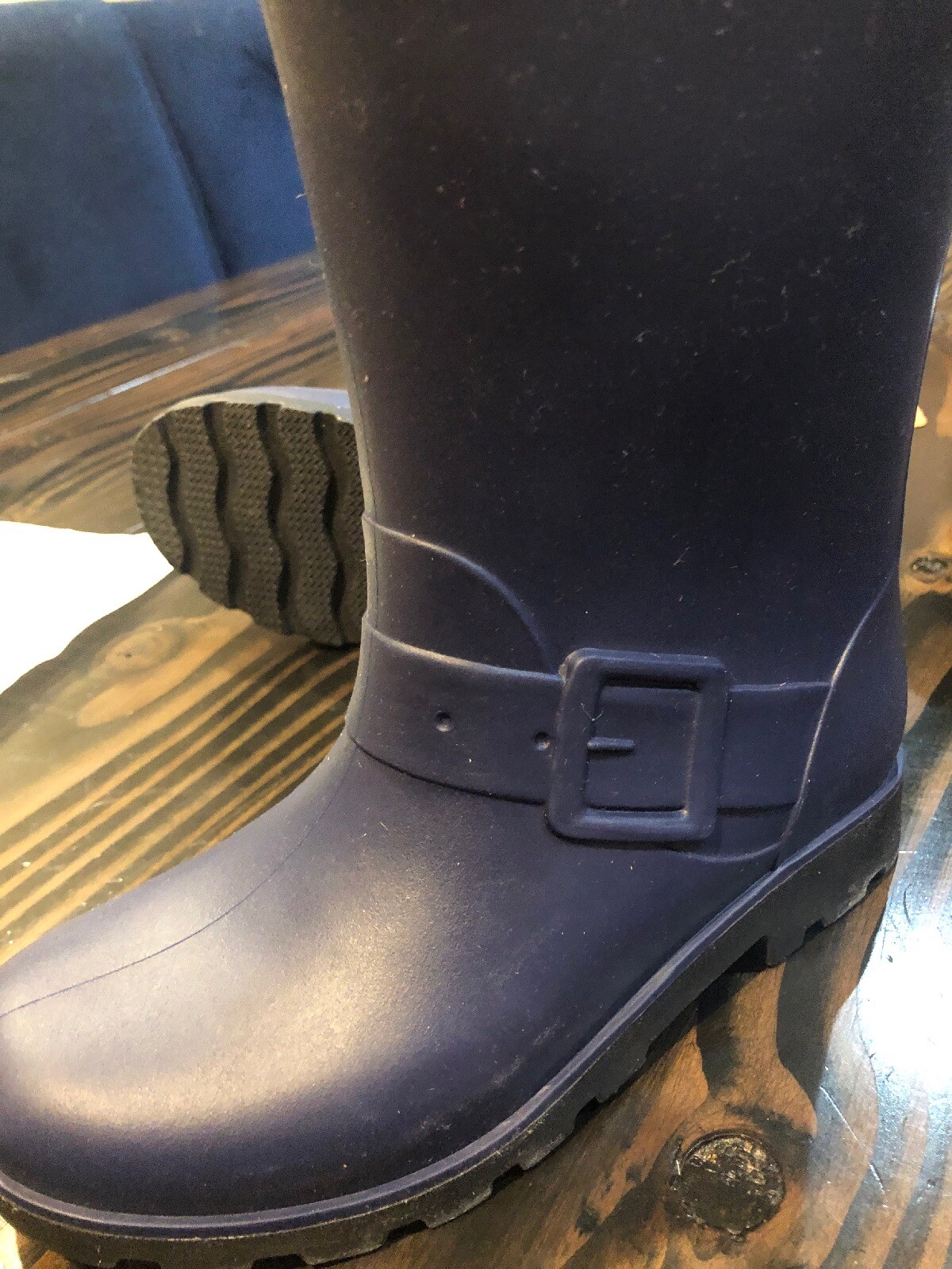 Native Boys Rain Boots Size 1 Regatta blue /jiffy Black Euro Size 32