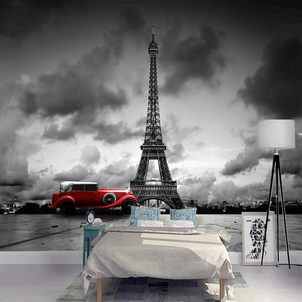 Eiffel Tower Clouds Full Wall Mural Photo Wallpaper Printing 3D Decor Kid Home - Image 3 of 4