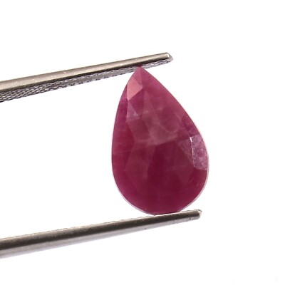 3.3CT 9x14MM Natural Pear Red Ruby Rose Cut Loose Gemstone For Rings/pendants