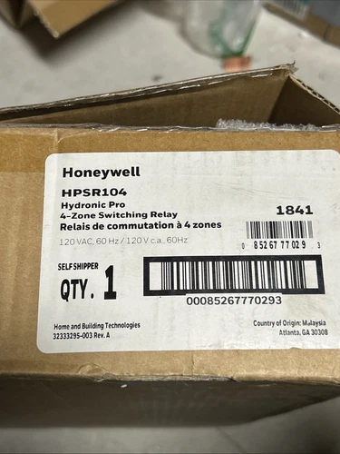 Honeywell Hydronic Four Zone 120V Pump Zoning Panel HPSR104 Resideo Honeywell