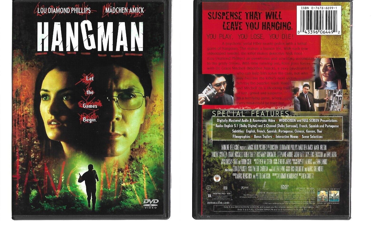 Hangman (LIKE NEW DVD) Mädchen Amick, Lou Diamond Phillips, Stephanie Moore