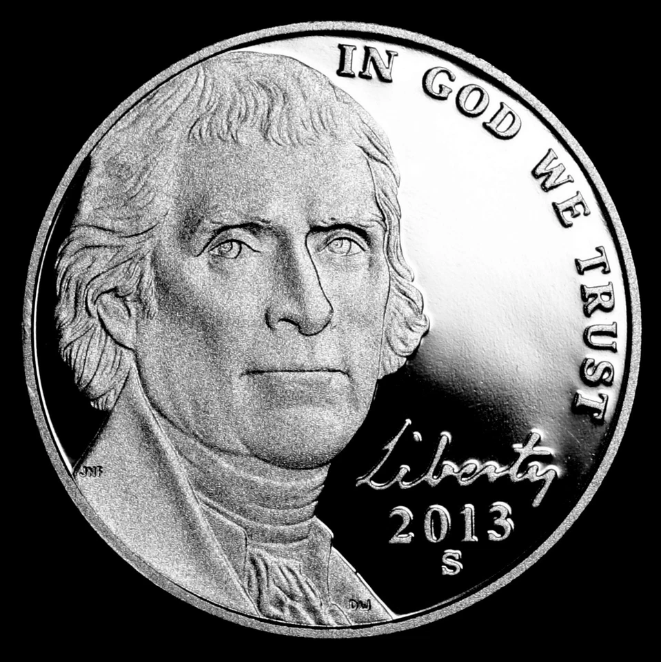 2013 P+D+S Jefferson Nickel Mint Proof Set ~ PD from Bank Rolls ~ Set of 3 Coins - Image 2 of 4