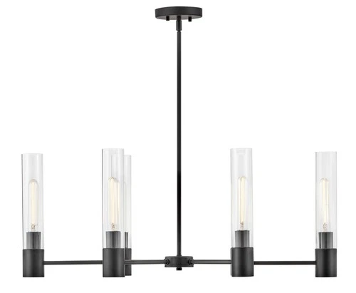 Lark 85406 Shea 6 Light 34"W Linear Chandelier - Black - Picture 9 of 11