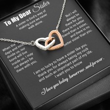 To My Sister Necklace, Brother to Sister, Birthday gift For Sister from Brother