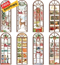 48 Piece Cute Christmas Bookmarks - Winter Tags, Bulk Red, Green, White, Gold 