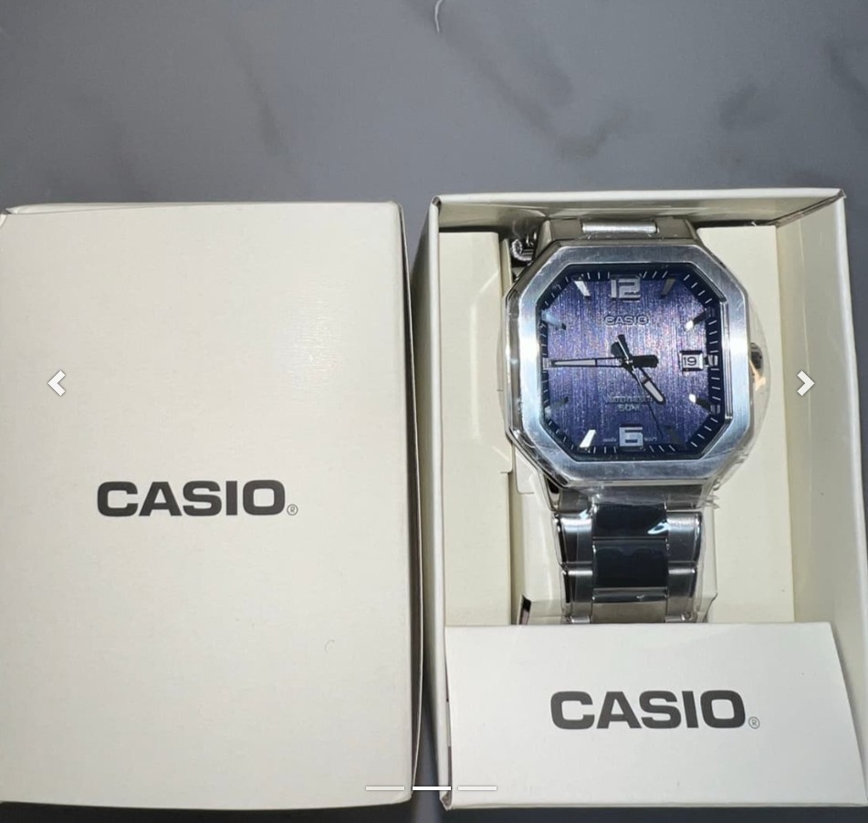 Casio MTP-B195D-2AV Blue Sunray Dial Steel Quartz 41mm | eBay