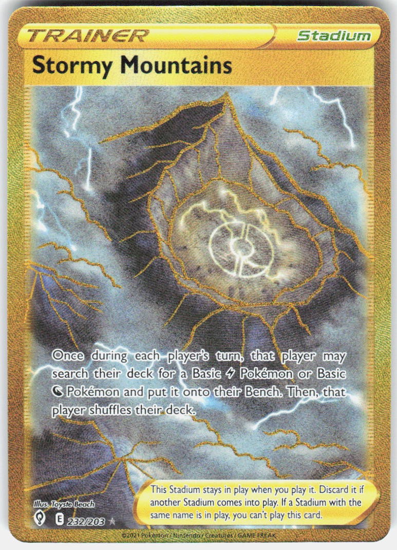 Stormy Mountains 232/203 Secret Rare Evolving Skies Pokemon Holo