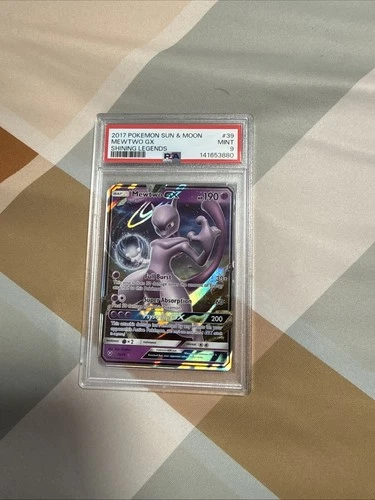 2017 POKEMON SUN & MOON SHINING LEGENDS 39/73 MEWTWO GX Full Art PSA 9 Mint