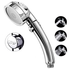 Marbrasse High Pressure Shower Head, 3-Settings Handheld Showerhead Chrome