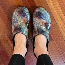 DANSKO Professional Clogs Metallic Abstract Colorful Artsy Patent Leather 41