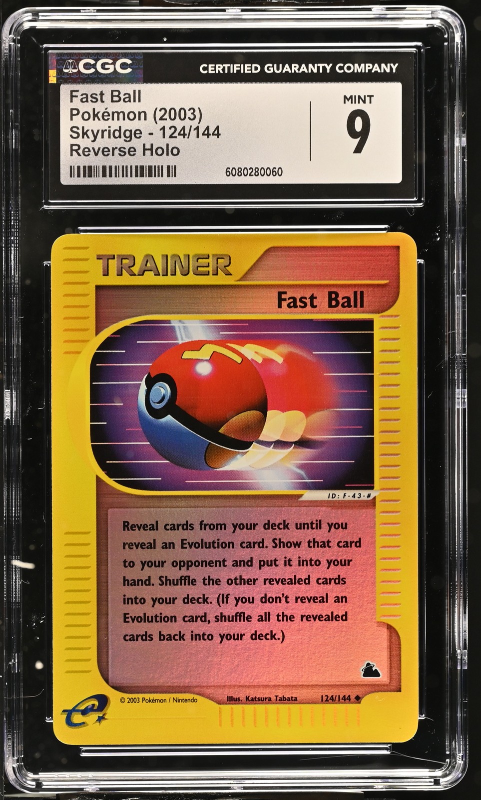 Fast Ball Reverse Holo Skyridge 124/144 CGC 9