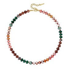 Beaded Necklaces for Women, Gemstone Bead Boho Choker, Natural Stone Handmade...