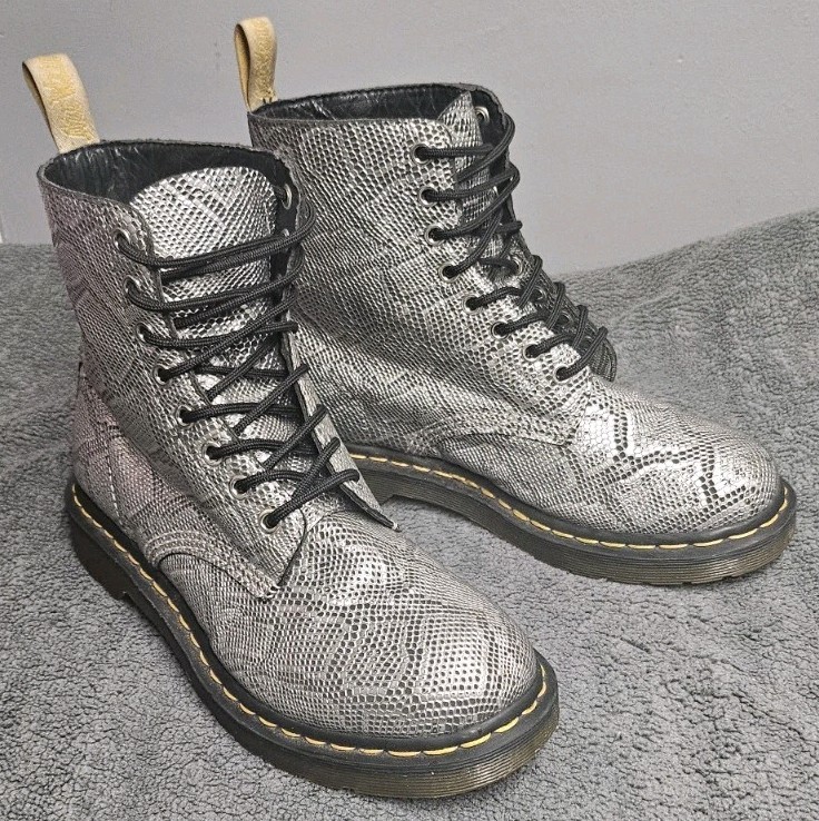 Dr Martens 1460 Pascal Grey Snake Python Print Le… - image 1