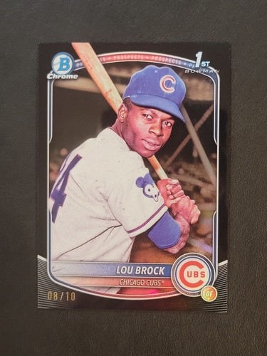 Lou Brock [Black Retrofractor] #BD-202 2025 Bowman Draft card