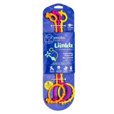 Mobi Liinklz Silicone Tethers - Flexible, Soft Baby Toy Straps for Stroller, Car