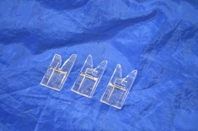 3 CLIP ON ZIGZAG ALL PURPOSE PLASTIC FEET FIT MOST SINGER SEWING MACHINES