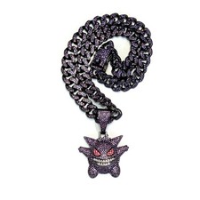 GENGAR GEM NECKLACE Purple Pokemon Hip Hop Pe...
