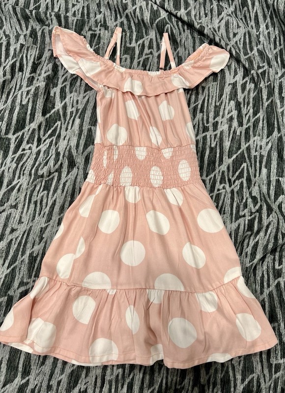 Pink And White Girls Summer Dress Size 6