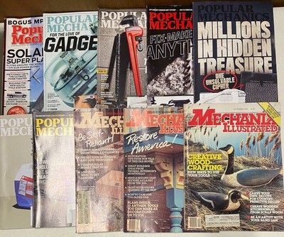 Lot 10 Popular Mechanics '05 to '25 & Mechanix Illustrated Magazines '83 to '84
